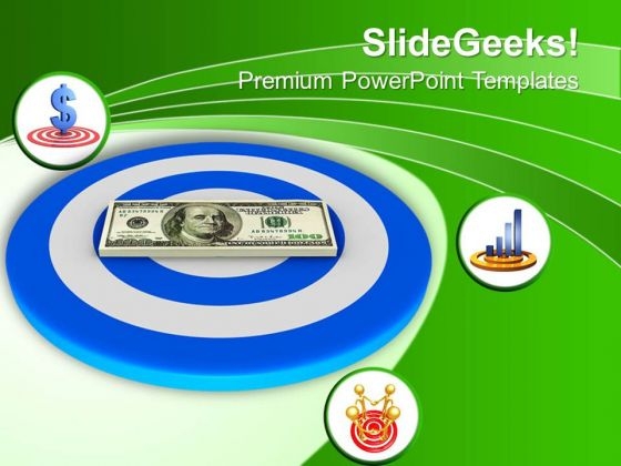 3d Image Of Dollars On Target PowerPoint Templates Ppt Backgrounds For Slides 0813