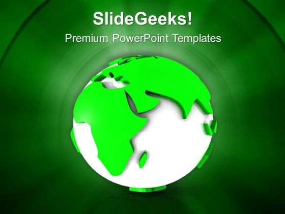 3d Image Of Green Earth PowerPoint Templates Ppt Backgrounds For Slides 0813