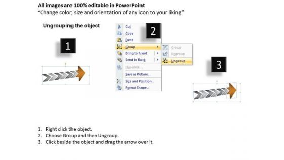 3d Inclined Arrow Describing 6 Stages Flow Chart Creator Online PowerPoint Templates