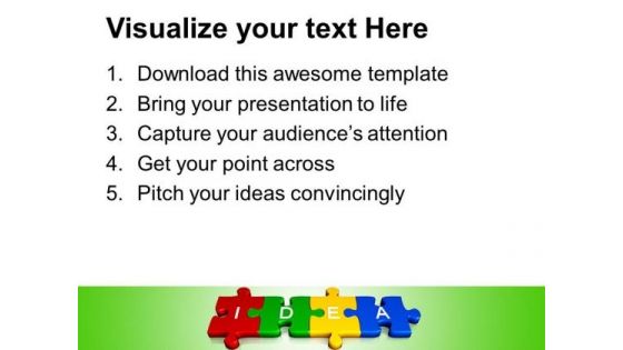 3d Jigsaw Puzzle Pieces With Idea PowerPoint Templates And PowerPoint Themes 1012