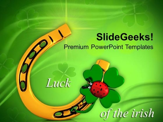 3d Lucky Symbol With Lady Bug Irish Culture PowerPoint Templates Ppt Backgrounds For Slides 0313