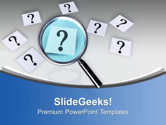 3d Magnifying Glass Over Question Mark PowerPoint Templates Ppt Backgrounds For Slides 0713