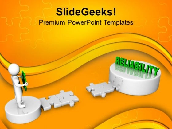 3d Man And Puzzle With Reliability Business PowerPoint Templates And PowerPoint Themes 1112