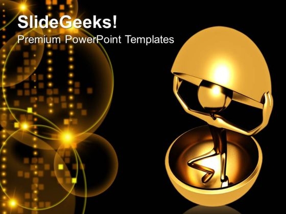3d Man Coming Out From Shell People PowerPoint Templates And PowerPoint Themes 0812