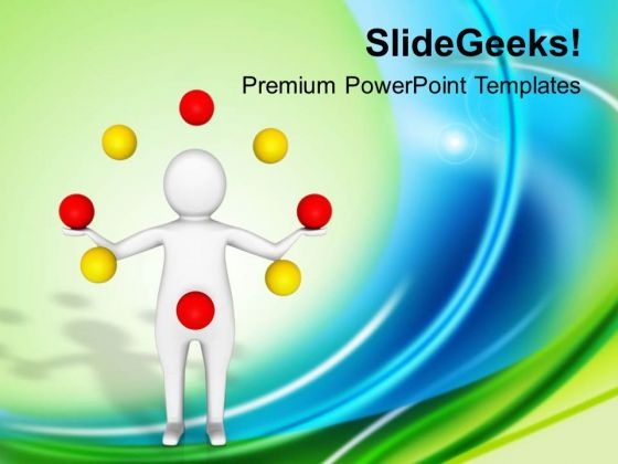 3d Man Doing Ziggling Game Theme PowerPoint Templates Ppt Backgrounds For Slides 0413