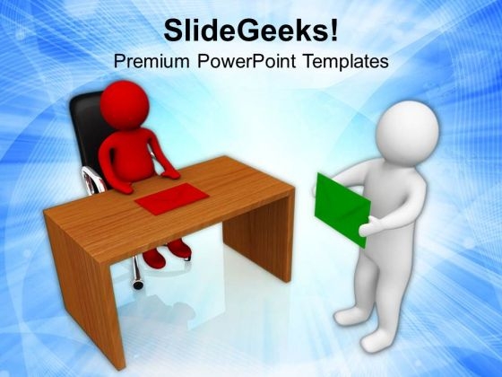 3d Man Got Promotion Letter PowerPoint Templates Ppt Backgrounds For Slides 0713