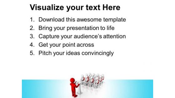 3d Man Making A Formal Announcement PowerPoint Templates Ppt Backgrounds For Slides 0713