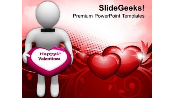 3d Man Offering Chocolate Treat PowerPoint Templates Ppt Backgrounds For Slides 0213
