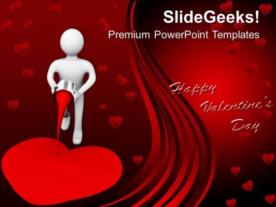3d Man Painting The Heart Creativity PowerPoint Templates Ppt Backgrounds For Slides 0213