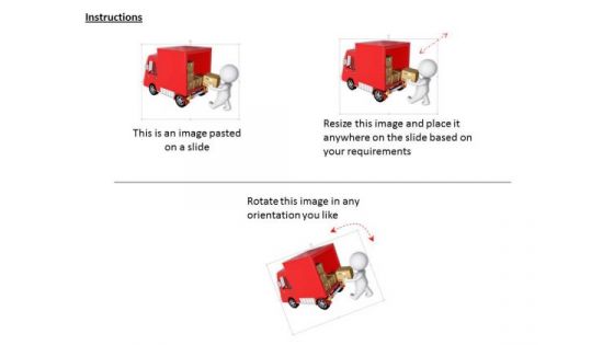 3d Man Putting Goods Inside The Van