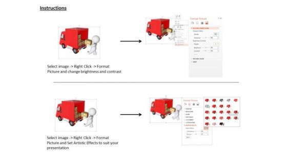 3d Man Putting Goods Inside The Van