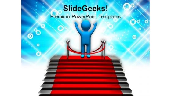 3d Man Winner Concept Competition PowerPoint Templates Ppt Backgrounds For Slides 0113