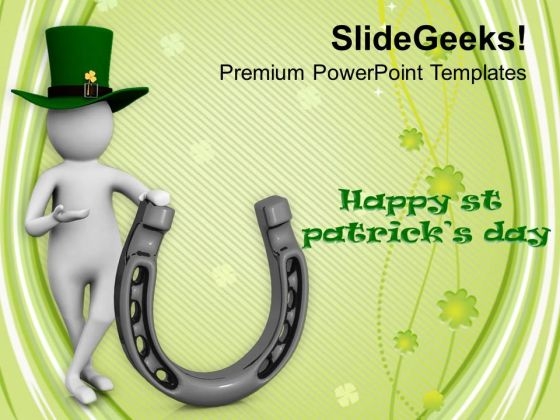 3d Man With Green Hat Happy Patricks Day PowerPoint Templates Ppt Backgrounds For Slides 0313