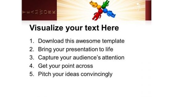 3d Man With Heads Together Teamwork PowerPoint Templates And PowerPoint Themes 0712