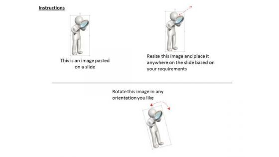 3d Man With Magnifying Glass For Search