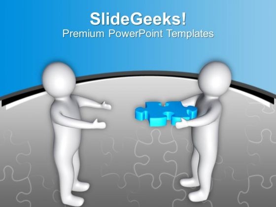 3d Man With Puzzle Piece Solution Concept PowerPoint Templates Ppt Backgrounds For Slides 0213