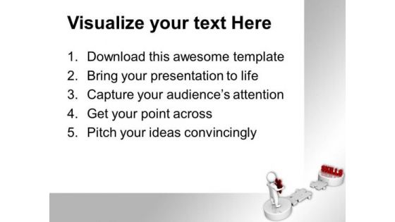 3d Men And Puzzle With Word Skills Business PowerPoint Templates Ppt Backgrounds For Slides 1112