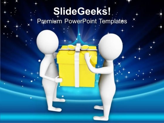 3d Men Holding Gift PowerPoint Templates Ppt Backgrounds For Slides 0713