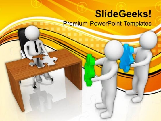3d Men Holding Puzzle Pieces PowerPoint Templates Ppt Backgrounds For Slides 0713