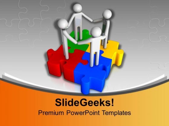 3d Men Unity On Jigsaw Puzzles Business PowerPoint Templates Ppt Backgrounds For Slides 0113