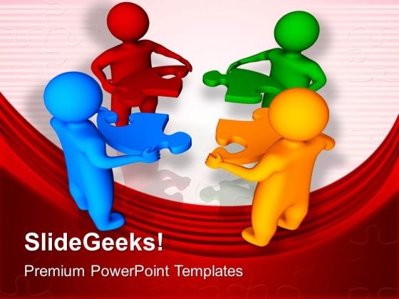 3d Men With Jigsaw Puzzle Pieces Business PowerPoint Templates And PowerPoint Themes 1112