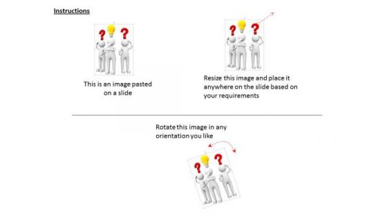3d Men With Question Mark And Bulb PowerPoint Templates