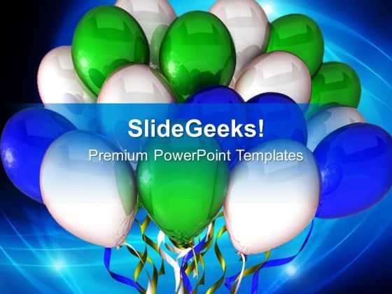 3d Party Balloons Holidays PowerPoint Templates Ppt Backgrounds For Slides 0213