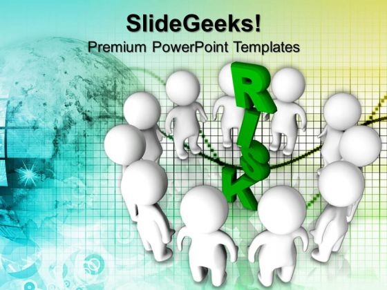 3d People Around Green Risk PowerPoint Templates And PowerPoint Themes 1012
