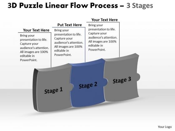3d Puzzle Horizontal Implementation Process Stages Ppt Schematic Drawing PowerPoint Slides