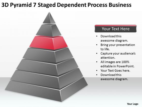 3d Pyramid 7 Staged Dependent Process Business Ppt Consignment Plan PowerPoint Slides