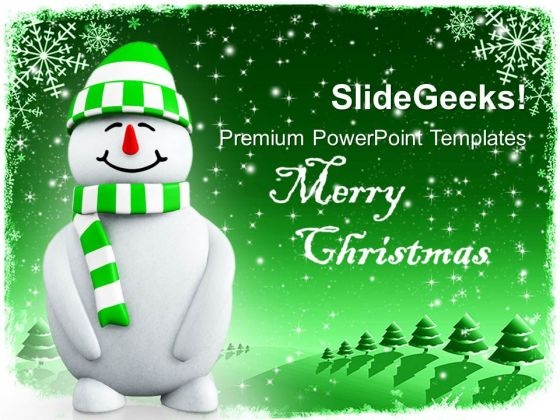 3d Smiling Snowman Holidays PowerPoint Templates Ppt Backgrounds For Slides 1112