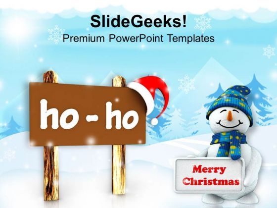 3d Snowman Wishing Merry Christmas PowerPoint Templates Ppt Backgrounds For Slides 1212