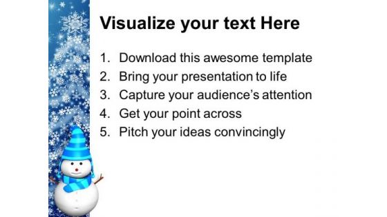 3d Snowman With Abstract Background PowerPoint Templates Ppt Backgrounds For Slides 1112