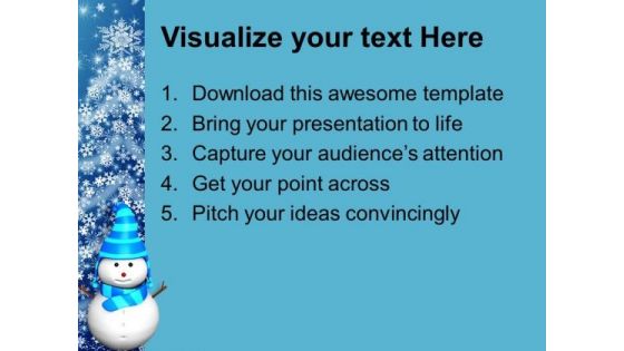 3d Snowman With Abstract Background PowerPoint Templates Ppt Backgrounds For Slides 1112
