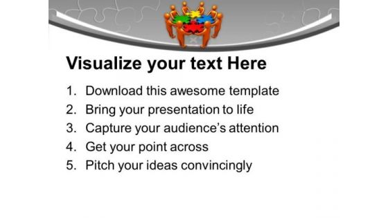 3d Team Combines Jigsaw Puzzles Solution PowerPoint Templates Ppt Backgrounds For Slides 0313