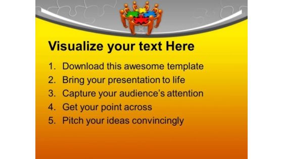 3d Team Combines Jigsaw Puzzles Solution PowerPoint Templates Ppt Backgrounds For Slides 0313
