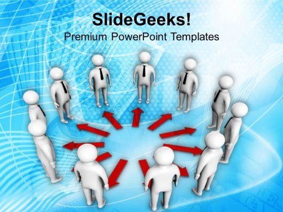 3d Team In Circle Teamwork Concept PowerPoint Templates Ppt Backgrounds For Slides 0413