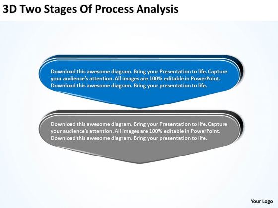 3d Two Stages Of Process Analysis Flow Charting PowerPoint Slides