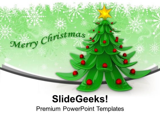 3d Wonderful Christmas Tree Design PowerPoint Templates Ppt Backgrounds For Slides 1212
