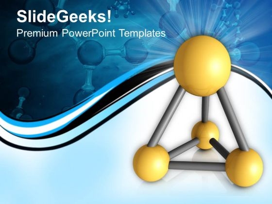4 Atoms Attached To Form A Molecule PowerPoint Templates Ppt Backgrounds For Slides 0413