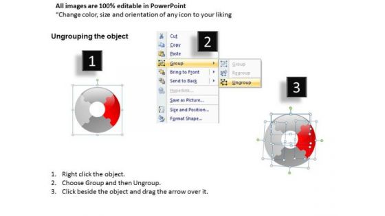 4 Circular Puzzle With Center Circle 4 Pieces PowerPoint Slides And Ppt Diagram Templates