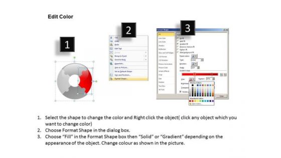 4 Circular Puzzle With Center Circle 4 Pieces PowerPoint Slides And Ppt Diagram Templates