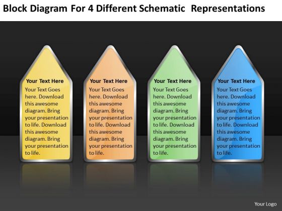 4 Different Schematic Representations Create Business Plan Template PowerPoint Templates