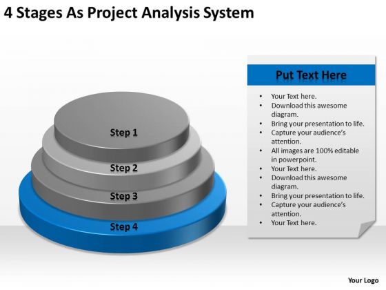 4 Stages As Project Analysis System Ppt Create Business Plan Free PowerPoint Templates