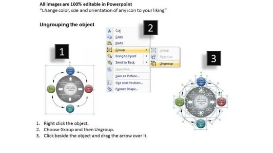 4 Stages Circular Process Chart Diagram PowerPoint Slides Ppt Templates