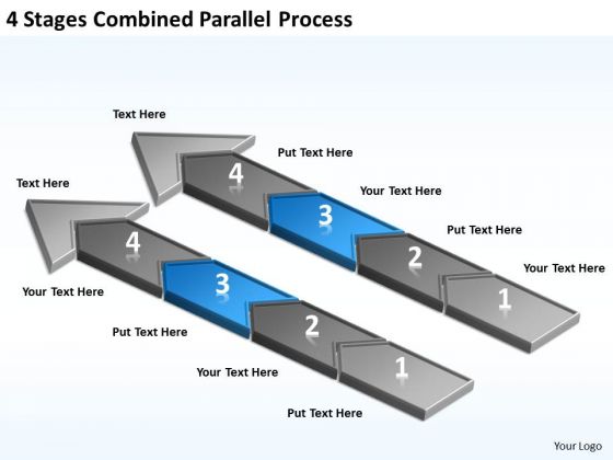 4 Stages Combined Parallel Process Business Plan Models PowerPoint Templates
