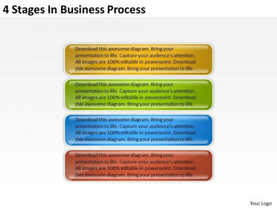 4 Stages In Business Process Plans Templates For PowerPoint Slides