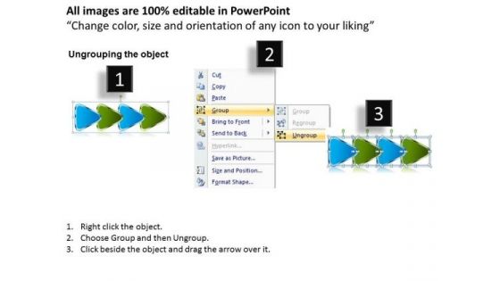 4 Triangular Stages Placed Horizontally Electrical Schematic PowerPoint Templates