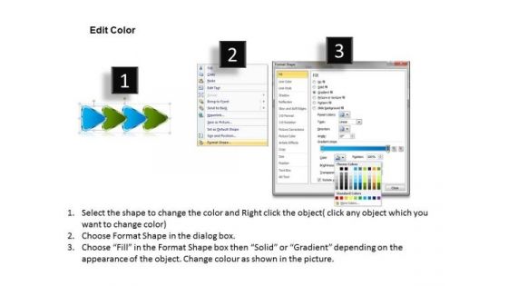 4 Triangular Stages Placed Horizontally Electrical Schematic PowerPoint Templates
