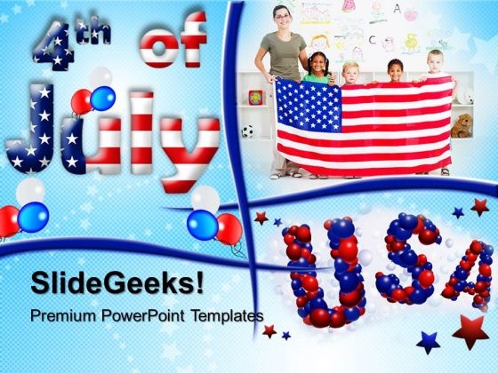 4th Of July Usa Family PowerPoint Templates And PowerPoint Themes 0612